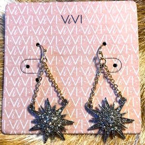 VIVI Dangle Earrings Genuine Crystal, Gorgeous!  Macy’s Tag Still Attached, NWT